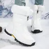 Exportação Transfronteiriça Tamanho Grande Sapatos de Algodão para Mulheres Novo Antiderrapante Zíper Frontal Forrado com Lã Espessado Quente Botas de Neve Esqui Sapatos Grandes de Algodão