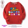Ropa de roblox suéter periférico del juego Bloxfruits estampado cuello redondo otoño e invierno forrado de polar top para niños y niñas