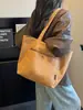 Bolsa Tote Casual Solta Cor Sólida Cáqui Retrô Bolsa de Ombro Único para Estudante Artístico Aula Matutina Compras