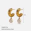 Aretes de Acero Titanio Estilo Océano para Mujer Colorfast Exclusivo Transfronterizo Pendientes Minimalistas de Nicho Europeos y Americanos de Alta Gama Más Vendidos
