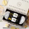 Juego de Regalo de Taza y Platillo de Café de Alta Gama, Adecuado para Regalos de Eventos, Práctico, Estéticamente Agradable, Regalo Souvenir, Regalo Empresarial con Logo