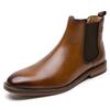 Botas Británicas de Caña Alta de Cuero Genuino para Hombre, Botas Chelsea de Cuero Vacuno de Primera Capa para Hombre, Botines para Hombre, Ligeras, Modernas y Duraderas
