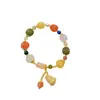 Pulsera de Calabaza de Jade Seda Dorada de Alta Calidad, Jade Blanco, Bodhi, Calabaza Duobao, Cuenta de Buda para Mujeres, Pulsera para Mejores Amigas, Regalo de Buena Suerte