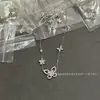 Collar Seiko Graff Mariposa Fantasma, Pulsera de Cinco Mariposas Doble Mariposa Diamante Completo Oro V, Chapado en Oro de 18 Quilates, Tallado de Precisión CNC
