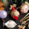 Decoraciones navideñas transfronterizas: bolas de cristal blancas de alta gama estilo francés, encaje de tira de hielo y bolas de cristal pintadas para arreglos de árbol de Navidad