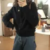 Cárdigan de punto corto morado de cuello redondo, nuevo para otoño, estilo oversized, suéter de abrigo holgado para mujer