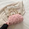 Bolsa de Noche de Flor Tridimensional de Gasa Color Champaña para Mujer Bolso Cheongsam Bolso de Mano Hecho a Mano con Decoración de Cadena