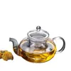 Bule de Vidro Aquecível Resistente a Altas Temperaturas Bule com Filtro Espessado Doméstico Kung Fu Bule de Chá Frutas Flores Conjunto de Chá