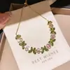 Pulseira Flor de Zircônia Retro Camada Dupla Senso de Design Nicho Temperamento Versátil Pulseira Luxo Leve Toque de Alto Padrão Joia de Mão Exquisita