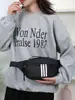 Riñonera Deportiva Casual Versátil de Moda Gran Capacidad Rayada Simple Moderna Bolso de Pecho para Exteriores Viajes Cruzado de un Solo Hombro