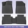 Adequado para Ora 03 Ev 2023-2026 Tapetes de Chão e Tapete de Porta-Malas para Carro em Material TPE 3D para Todas as Condições Climáticas