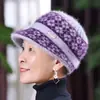 Moda de Invierno para Personas Mayores Gorro de Lana Tejido Cálido Engrosado para Abuela y Mamá