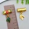 Estilo Antigo Dourado Areia Junta de Bambu de Três Vias Tapete de Bambu Dourado Acessórios Estilo Chinês DIY Pulseira Colar de Liga de Zinco Pequenos Enfeites