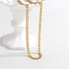 Acessórios de Colar Orelha de Trigo Dourada em Aço Inoxidável Populares Transfronteiriços para Mulheres Nicho Luxo Leve High-End Versátil Corrente de Suéter Atacado