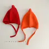 Sombrero coreano puntiagudo para bebé~Nuevo sombrero para bebé Chirp para niño y niña Otoño e Invierno de 0 a 3 meses Sombrero de lana tejido