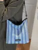 Yuezhi 2026 Verano Nuevo Popular Bolso de Axila, Bolso de Mano Versátil Artístico, Bolso de Hombro a Rayas de Moda Tendencia