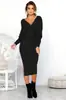 2026 Venda Quente Transfronteiriça Outono e Inverno Vestido Feminino Sexy com Decote V e Amarração de Manga Longa Amazon Wish