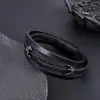 Pulseira de Couro Coroa para Homens com Fecho Magnético de Aço Titânio, Novo Estilo, Atacado do Fabricante, Simples e Versátil, Acessório de Alto Padrão