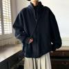 Suéter Cardigan Masculino Primavera e Outono Estilo Japonês Retrô Solto Estilo Preguiçoso Malhas Roupa Externa Masculino Casaco Suéter com Zíper
