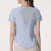 Ropa Deportiva para Mujer Camiseta de Running Verano Delgada Holgada Secado Rápido Manga Corta Profesional para Entrenamiento Fitness Yoga