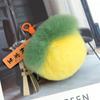 Adorno Colgante de Caqui Pelo de Conejo de Imitación Buena Ocurrencia Llavero Colgante Buena Ocurrencia de Caqui Bola Esponjosa Adorno Colgante para Bolsa Colgante de Caqui