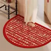 Feliz Año Nuevo Rojo Alfombrillas de Entrada para Año Nuevo, Felpudos Antideslizantes, Felpudos para Entrada Estilo Chino Nuevo para Eliminar el Polvo