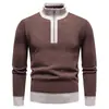 Amazon Cross Outono/Inverno Novo Suéter Espesso Masculino com Meio Zíper e Forro de Fleece Tamanho Grande Camada Base Casual