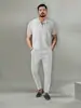 2026 Nuevo Traje Casual de Verano para Hombre de Manga Corta y Pantalón Largo para Exteriores, Deportes, Viajes al Trabajo y Oficina, Venta Transfronteriza de Amazon