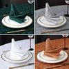 Gancho Doble Flor Hotel Especial Paño para la Boca Flor Plegable Taza de Flor Tela Resistente al Desgaste y Duradera Sin Pelusa Hotel Restaurante Occidental Servilleta Seca