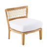 Patio al aire libre Anti-corrosión Teca Mimbre Minimalista Silla de Ocio Nórdico Madera Maciza Asiento Mimbre Silla Reclinable Combinación Sofá