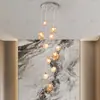1. Especialmente diseñado para escaleras dúplex de estilo cubo de hielo transfronterizo, candelabro de 10 escalones, lámpara de techo estilo grafiti, candelabro grande, sala de estar tipo loft con techos altos