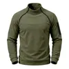 Sudadera de Forro Polar para Hombre 2026 Transfronteriza con Cuello Alto, Cremallera Diagonal, Bolsillos en las Mangas y Mangas Largas