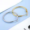 Pendientes de Aro Grandes de Acero Inoxidable, Pendientes de Botón, Accesorios para Joyería DIY, Aros Redondos Exagerados Personalizados, Pinzas para Orejas de Acero de Titanio, Decoraciones para Orejas