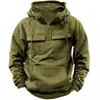 Sudadera con capucha y cremallera para hombre, de punto, para primavera y otoño, con múltiples bolsillos, estilo deportivo casual, novedad 2024, transfronteriza