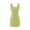 Vestido Sexy de Alça com Decote Quadrado para Mulheres 2026 Verão Novo Estilo Coreano Francês Emagrecedor Elegante Cintura Marcada Vestido Curto