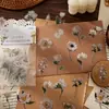 Adesivos de plantas e flores PET para journaling, materiais decorativos para cenários DIY feitos à mão, adesivos de journaling transparentes autoadesivos