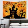 2023 Novo Halloween Fundo Pano Tapeçaria Decoração de Parede Horror Ghost Castle Lâmpada de Abóbora Pendurada Tapeçaria