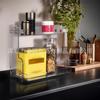 Caixa de Armazenamento de Acrílico Prateleira de Armazenamento para Bancada de Banheiro Prateleira Transparente de Armazenamento Cosméticos Banheiro Cozinha