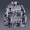 Camisa de manga larga para parejas estilo Hong Kong 2022, primavera y otoño, para hombre y mujer, con estampado retro, informal, moderna, holgada, con flores, para comercio exterior
