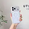 Capa de celular anti-queda dois em um fosca semitransparente adequada para Apple 17ProMax, capa protetora simples Magsafe