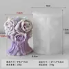 Molde de Silicona para Vela de Aromaterapia de Flor de Tulipán DIY Día de San Valentín Ramilletes de Flores de Mano Jabón Hecho a Mano Herramienta de Pulido de Piedra Expansiva