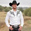 Camisa 3D estilo Western Americano nueva transfronteriza para hombre, manga larga, cuello de solapa retro, top versátil casual