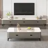 Mesa de centro para sala de estar, nuevo modelo 2025, estilo de lujo ligero, adecuada para apartamentos pequeños, con un toque de alta gama, y una combinación de mesa de centro y mueble de TV
