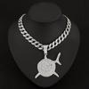 Hip-Hop Aleación Completo Diamante Animal Incrustado con Pedrería Tiburón Colgante Exagerado Europeo y Americano Transfronterizo Aleación Cadena Cubana Collar Joyería