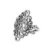 Anillo de Plata Estilo Coreano con Patrón Recortado de Rombos, Joyería Retro de Plata Tailandesa, Anillo de Flor Personalizado Estilo Coreano Chapado en Platino