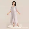Con Almohadillas en el Pecho, Cuello en U, Adelgazante, Tallas Grandes, Camisón de Manga Corta para Primavera y Verano, Conjunto Fino de Algodón y Seda para Mujer, Ropa de Casa que se Puede Usar Afuera