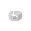 Anillo abierto de plata esterlina S925 para mujer, versión coreana 513, con diseño de nicho INS, textura de circonita microincrustada irregular.