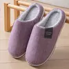 Pantuflas de Algodón Peludo para Mujer Otoño Invierno Nuevo Estilo Hogar Interior Antideslizantes Cálidas Con Felpa Adicional Zapatillas de Piso para Pareja Invierno para Hombre