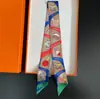 Bufanda de corbata estampada delgada de nuevo estilo para mujer, bufanda larga estrecha de seda estilo coreano para combinar con camisas, accesorio envolvente de moda