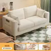 Sofá apartamento pequeño minimalista moderno tres doble habitación de alquiler dormitorio sala de estar tela de celebridad de internet tipo económico de madera simple
